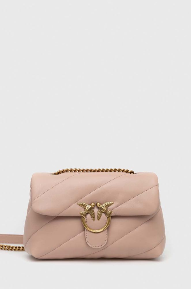 Шкіряна сумочка Pinko колір рожевий (2920159)