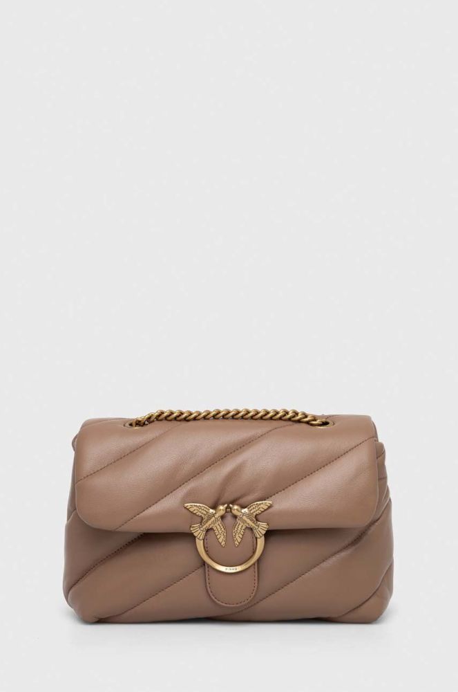 Шкіряна сумочка Pinko колір коричневий (3440026)