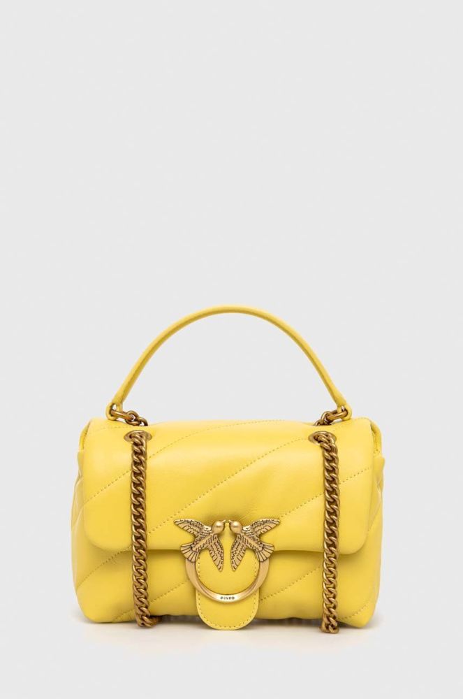 Шкіряна сумочка Pinko колір жовтий (2924159)