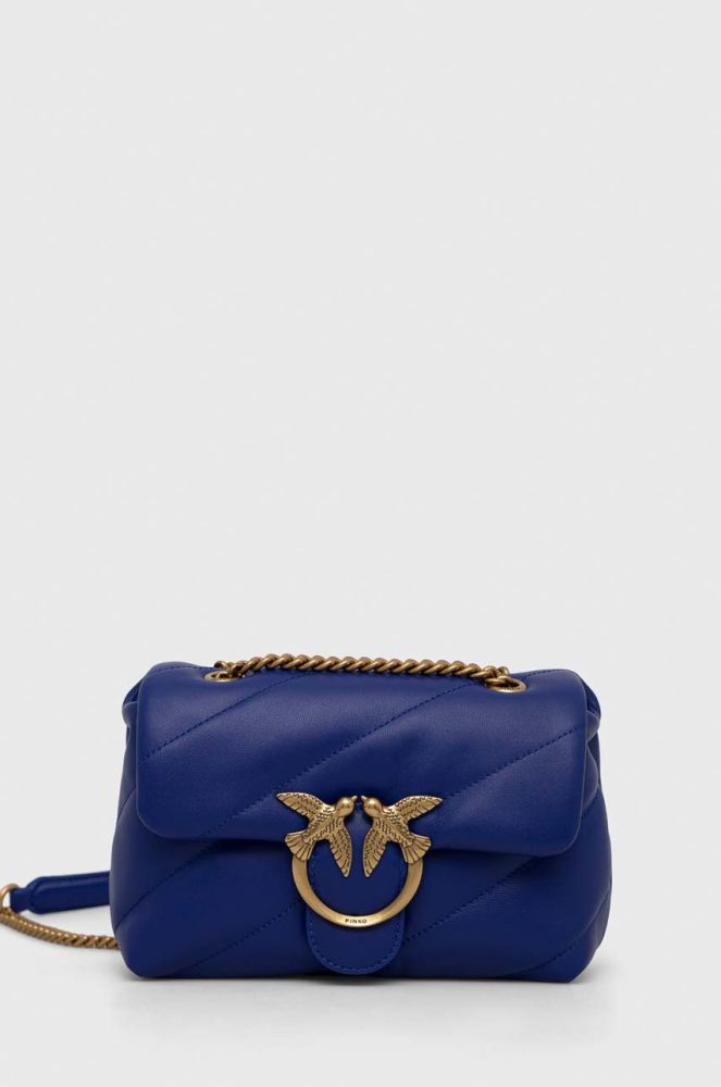 Шкіряна сумочка Pinko колір блакитний (2924158)