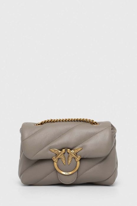 Шкіряна сумочка Pinko колір бежевий (3440028)