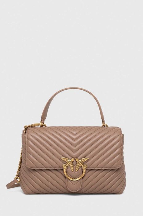 Шкіряна сумочка Pinko колір бежевий (3440040)