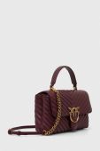 Шкіряна сумочка Pinko колір бордо (3440042)