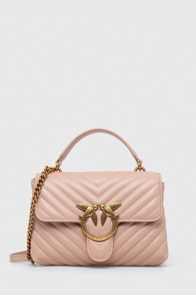 Шкіряна сумочка Pinko колір рожевий (3435951)