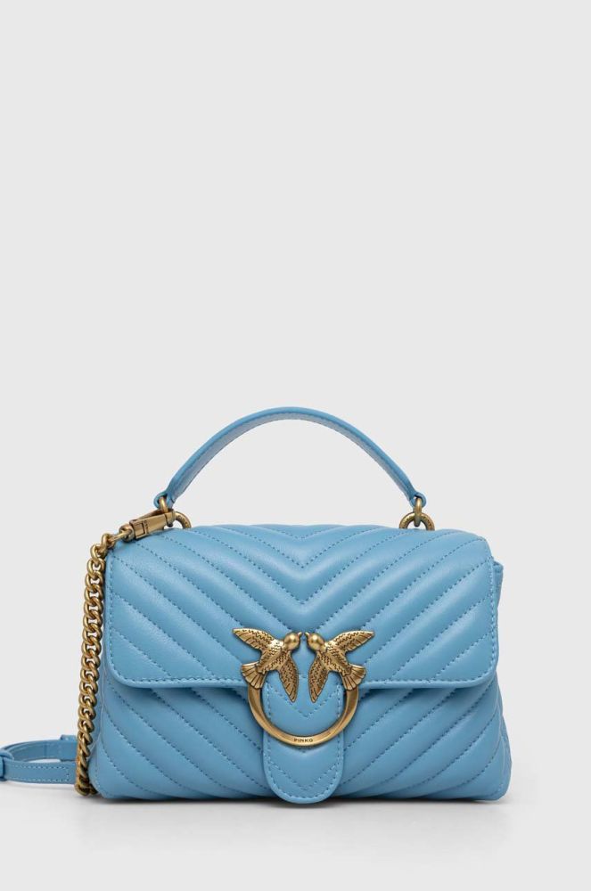 Шкіряна сумочка Pinko колір блакитний (2930016)