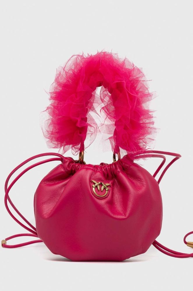 Шкіряна сумочка Pinko колір фіолетовий (2924173)