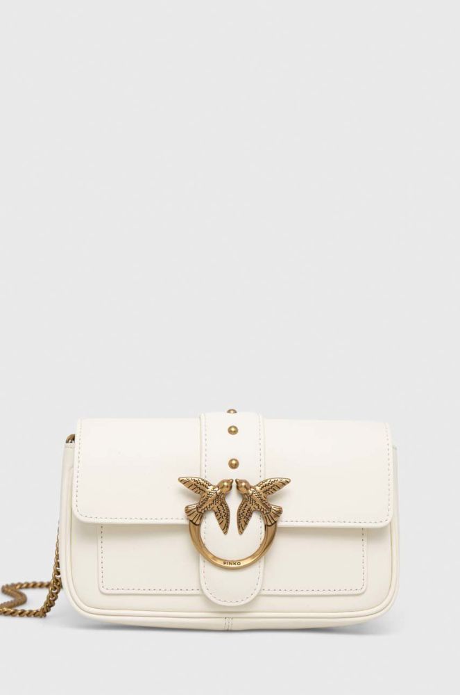 Шкіряна сумочка Pinko колір білий (2922611)