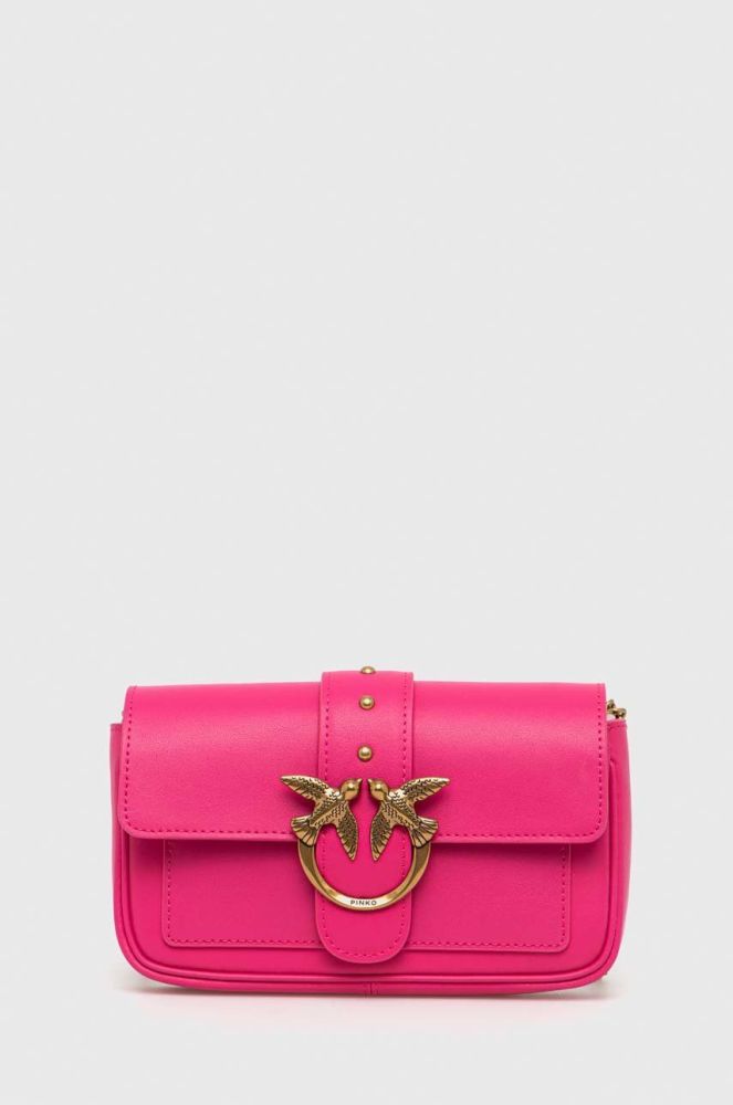 Шкіряна сумочка Pinko колір фіолетовий (2922606)