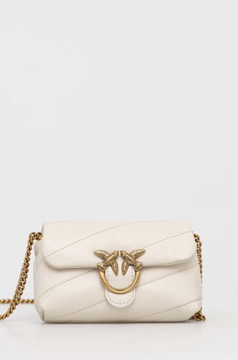 Шкіряна сумочка Pinko колір білий (2922624)