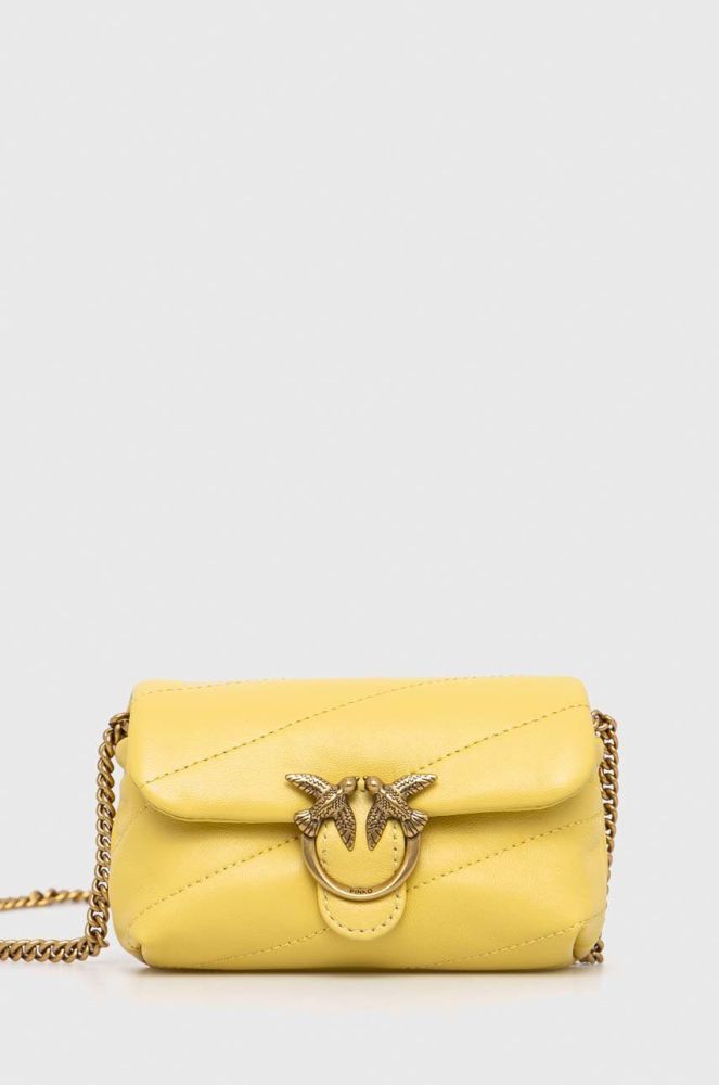 Шкіряна сумочка Pinko колір жовтий (2922616)