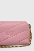 Шкіряна сумочка Pinko колір рожевий (3440044)