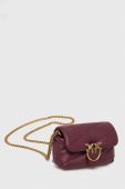Шкіряна сумочка Pinko колір бордо (3440046)