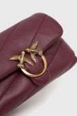 Шкіряна сумочка Pinko колір бордо (3440046)