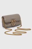 Шкіряна сумочка Pinko колір сірий (3440045)