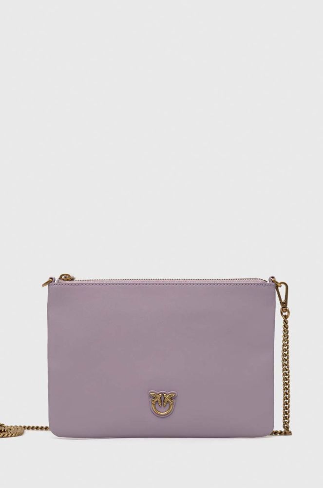 Шкіряна сумочка Pinko колір фіолетовий (2924185)