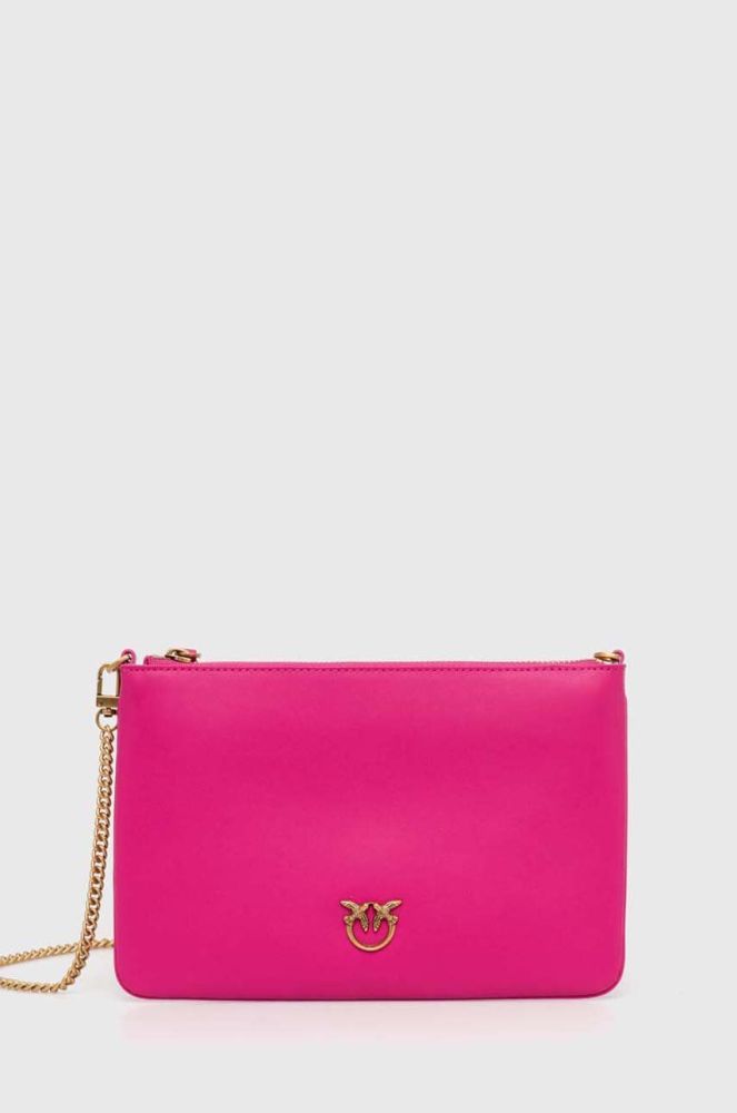 Шкіряна сумочка Pinko колір рожевий (3417621)