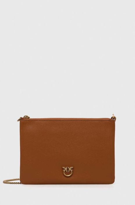 Шкіряна сумочка Pinko колір коричневий (2924182)