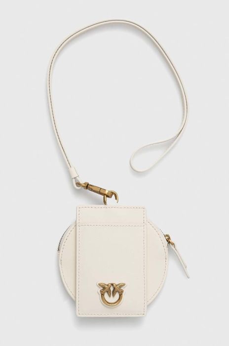 Шкіряний чохол на банківські карти Pinko колір білий (2917724)