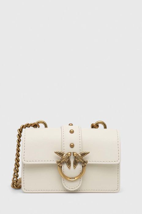 Шкіряна сумочка Pinko колір білий (2922643)