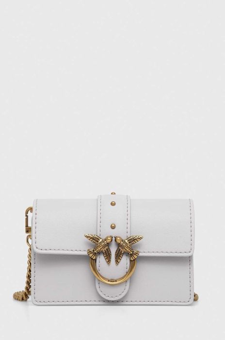 Шкіряна сумочка Pinko колір сірий (3440047)