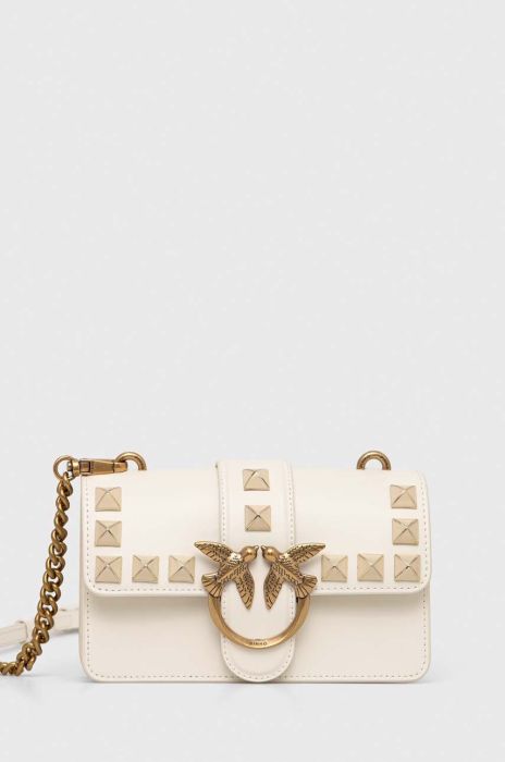 Шкіряна сумочка Pinko колір білий (3208024)