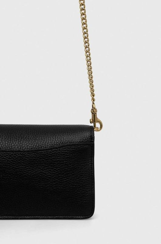 Шкіряна сумочка Coach Tabby Chain Clutch колір чорний фото 3