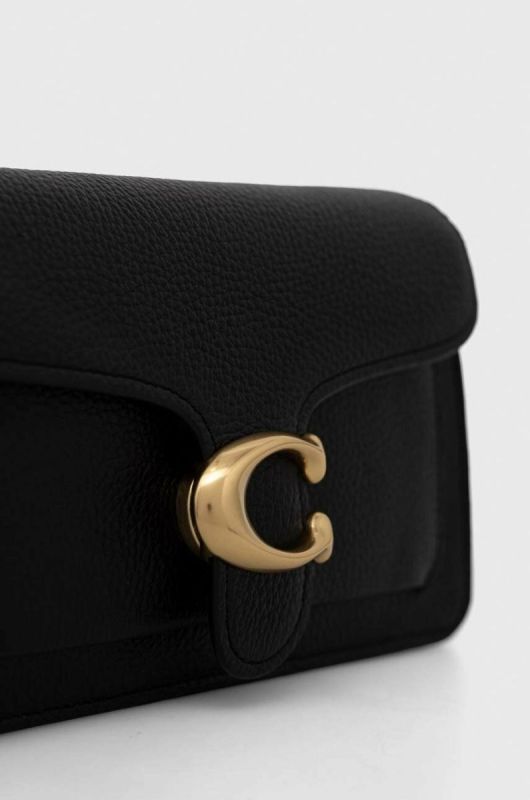Шкіряна сумочка Coach Tabby Chain Clutch колір чорний фото 4