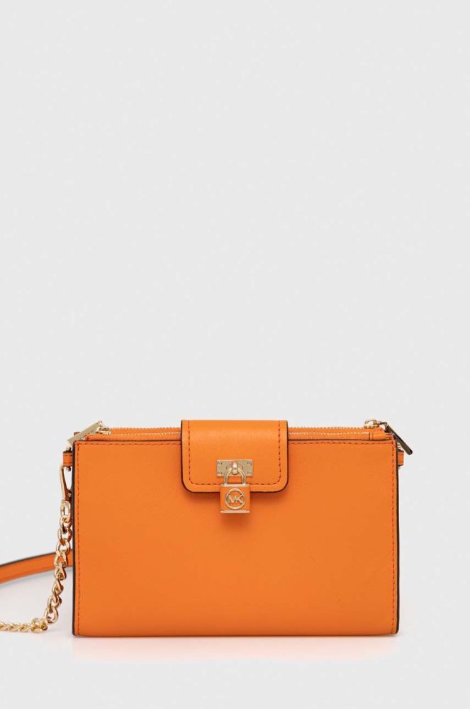 Шкіряна сумочка MICHAEL Michael Kors колір помаранчевий (3071889)