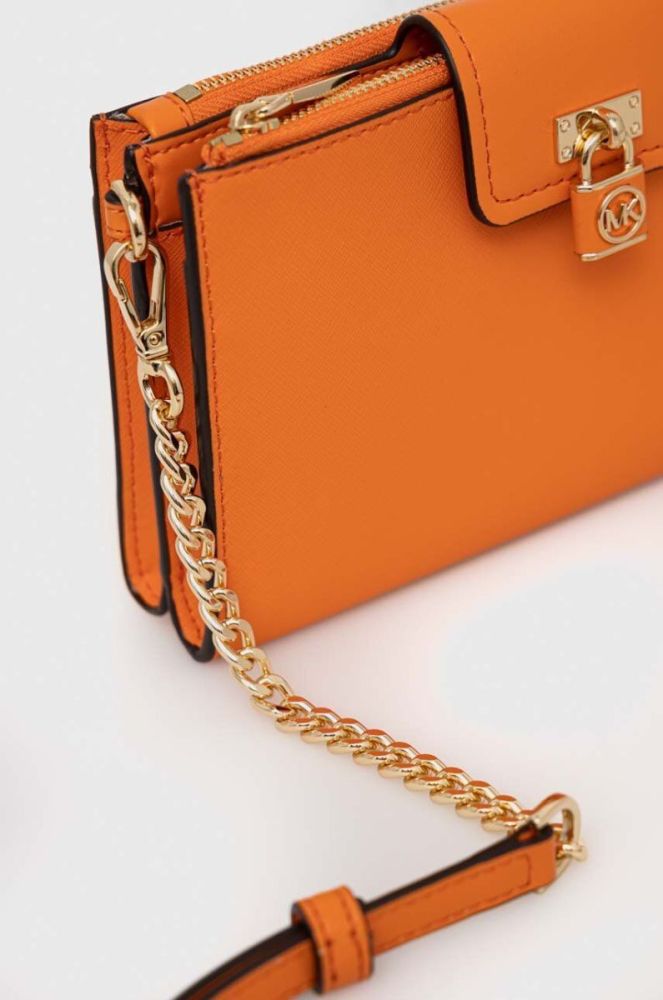 Шкіряна сумочка MICHAEL Michael Kors колір помаранчевий (3071889) фото 4