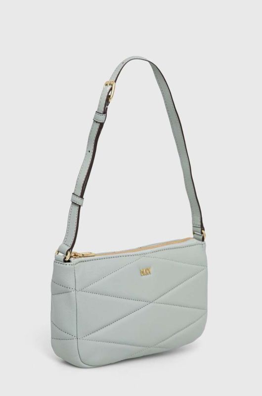 Шкіряна сумочка Dkny колір бірюзовий (3167658) фото 2