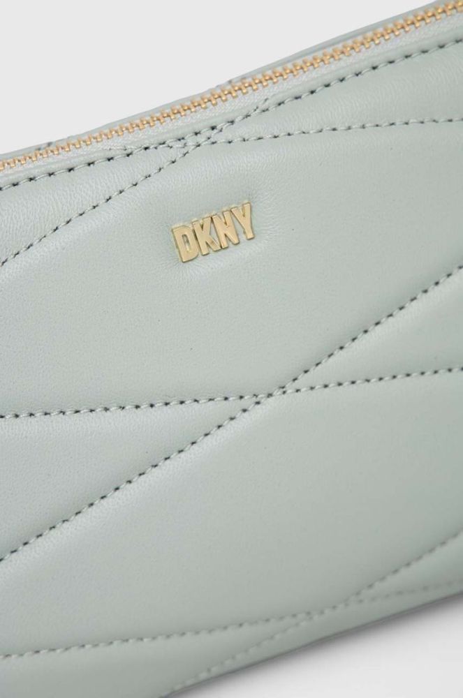 Шкіряна сумочка Dkny колір бірюзовий (3167658) фото 4