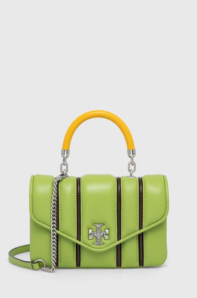 Шкіряна сумочка Tory Burch колір зелений (3145373)