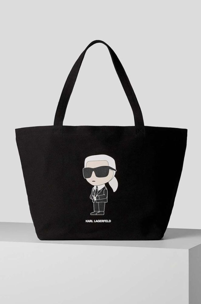 Бавовняна сумка Karl Lagerfeld колір чорний фото 7
