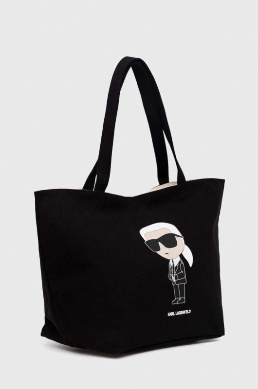 Бавовняна сумка Karl Lagerfeld колір чорний фото 2