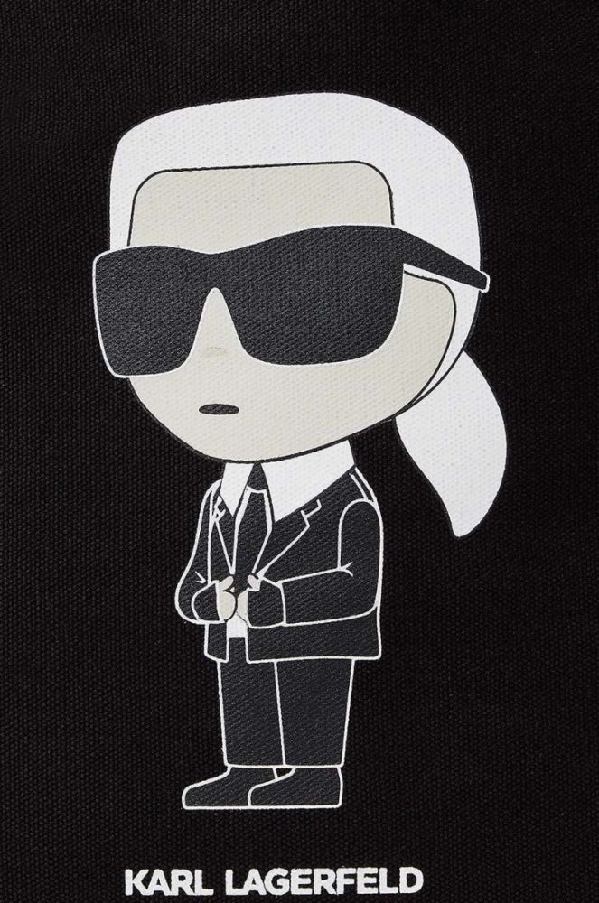 Бавовняна сумка Karl Lagerfeld колір чорний фото 5