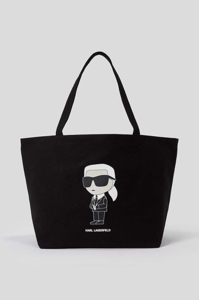 Бавовняна сумка Karl Lagerfeld колір чорний фото 6