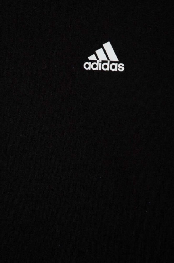 Дитяча бавовняна футболка adidas G 3S BF колір чорний з аплікацією фото 3