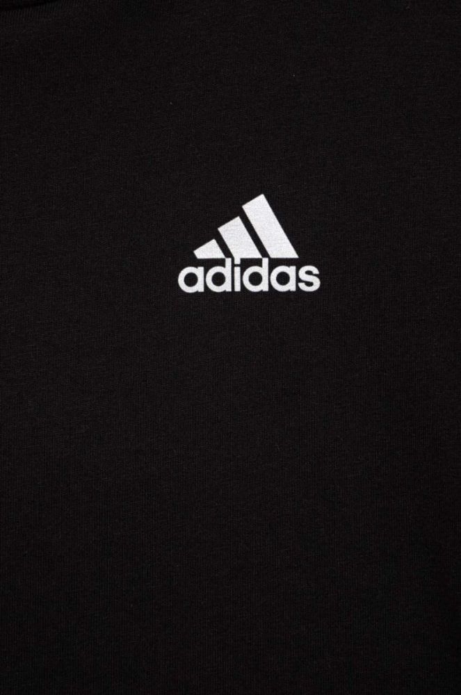 Дитяча бавовняна футболка adidas колір чорний з принтом (3145392) фото 4