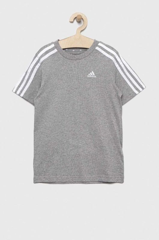 Дитяча футболка adidas U 3S колір сірий однотонна фото 2