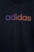 Дитяча бавовняна футболка adidas колір синій з принтом
