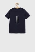 Дитяча бавовняна футболка adidas B D4GMDY колір синій однотонна