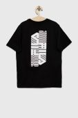 Дитяча бавовняна футболка Fila колір чорний з принтом (3023595)