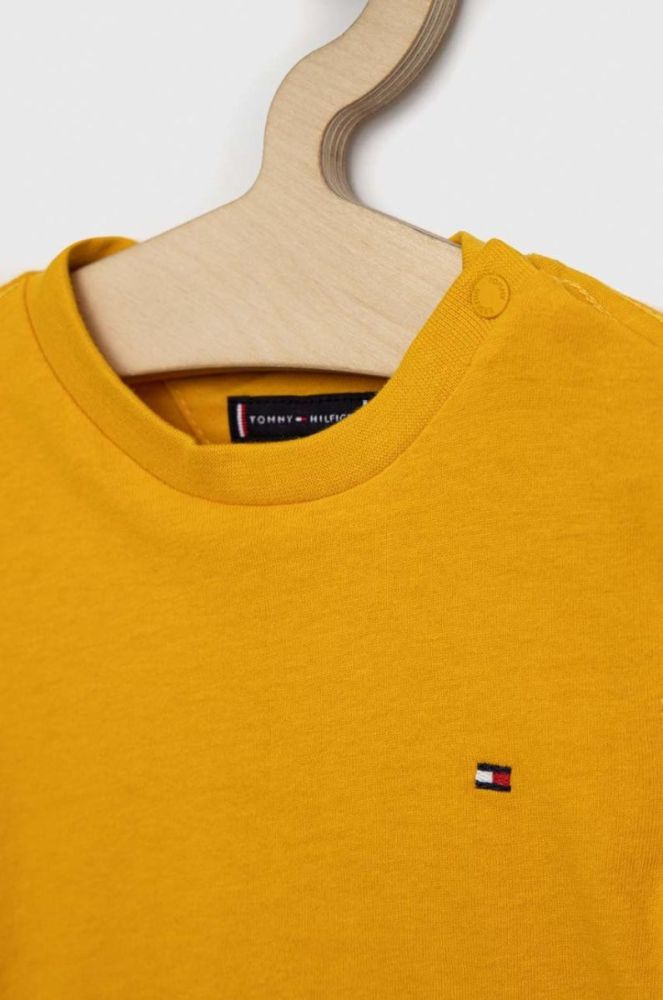 Дитяча бавовняна футболка Tommy Hilfiger колір помаранчевий однотонний фото 3