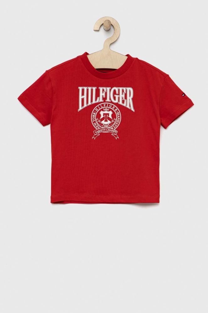 Дитяча футболка Tommy Hilfiger колір червоний візерунок