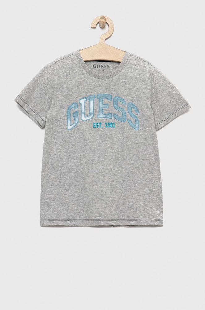 Дитяча футболка Guess колір сірий меланж (2883324)