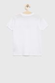 Дитяча бавовняна футболка Guess колір білий з аплікацією (2898231)
