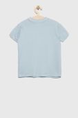 Дитяча бавовняна футболка Guess з аплікацією колір блакитний (2898226)