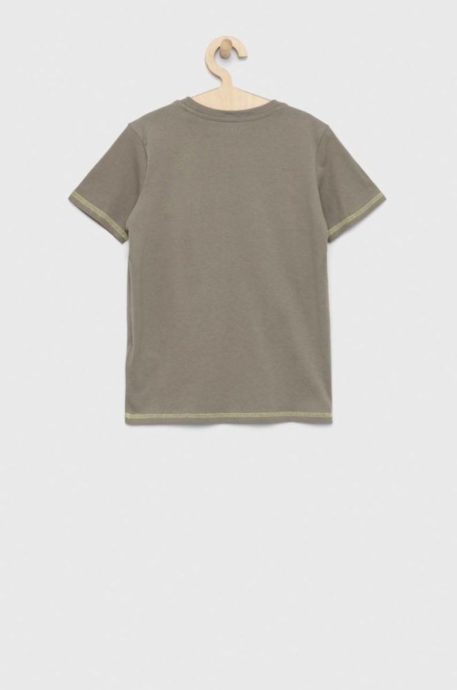Дитяча бавовняна футболка Guess колір зелений з принтом (2937614) фото 2