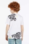 Дитяча бавовняна футболка Guess колір білий візерунок (2933928)