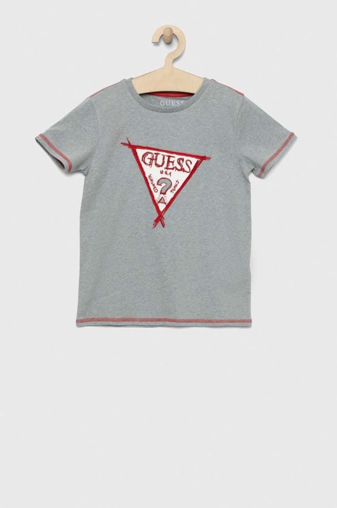 Дитяча футболка Guess колір сірий з аплікацією (2898291)